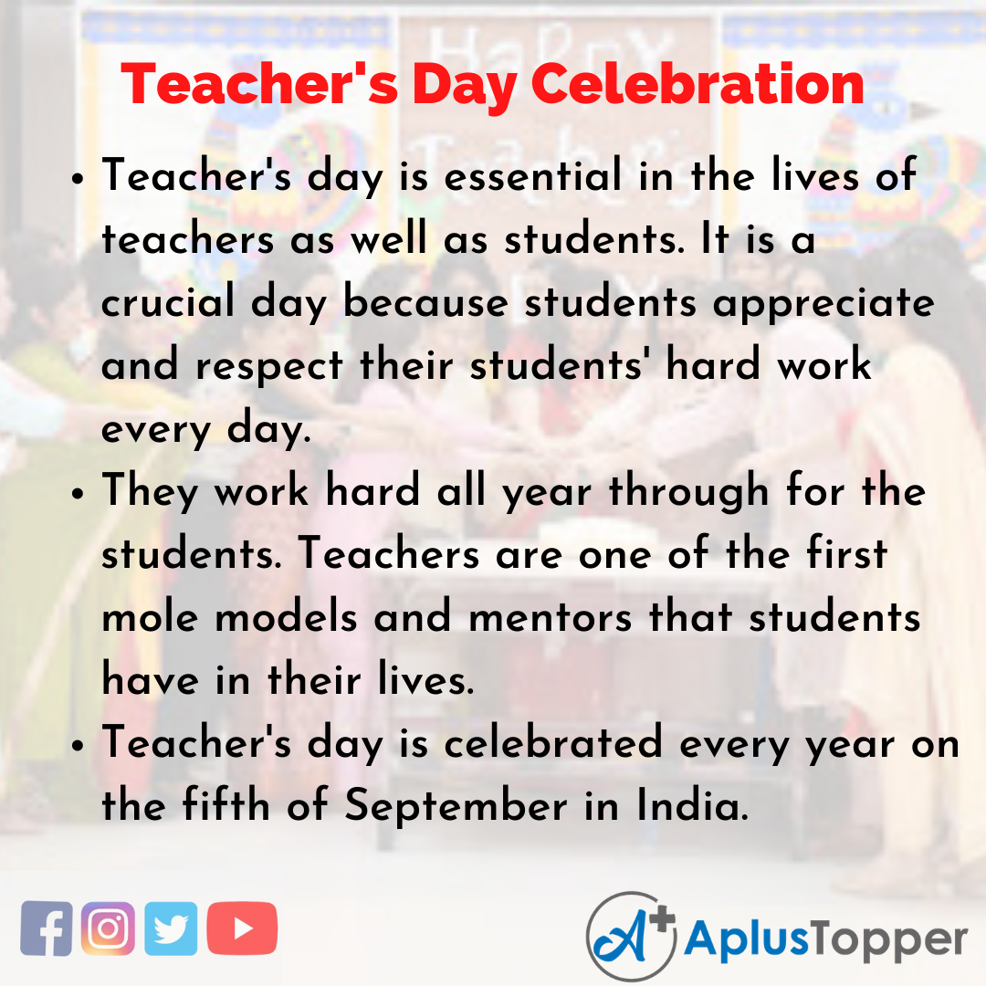 short essay on teachers day in english for class 8