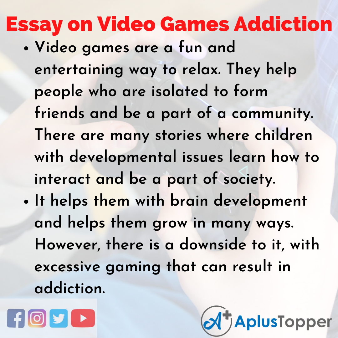 Essay on Video Games Addiction  Video Games Addiction Essay for