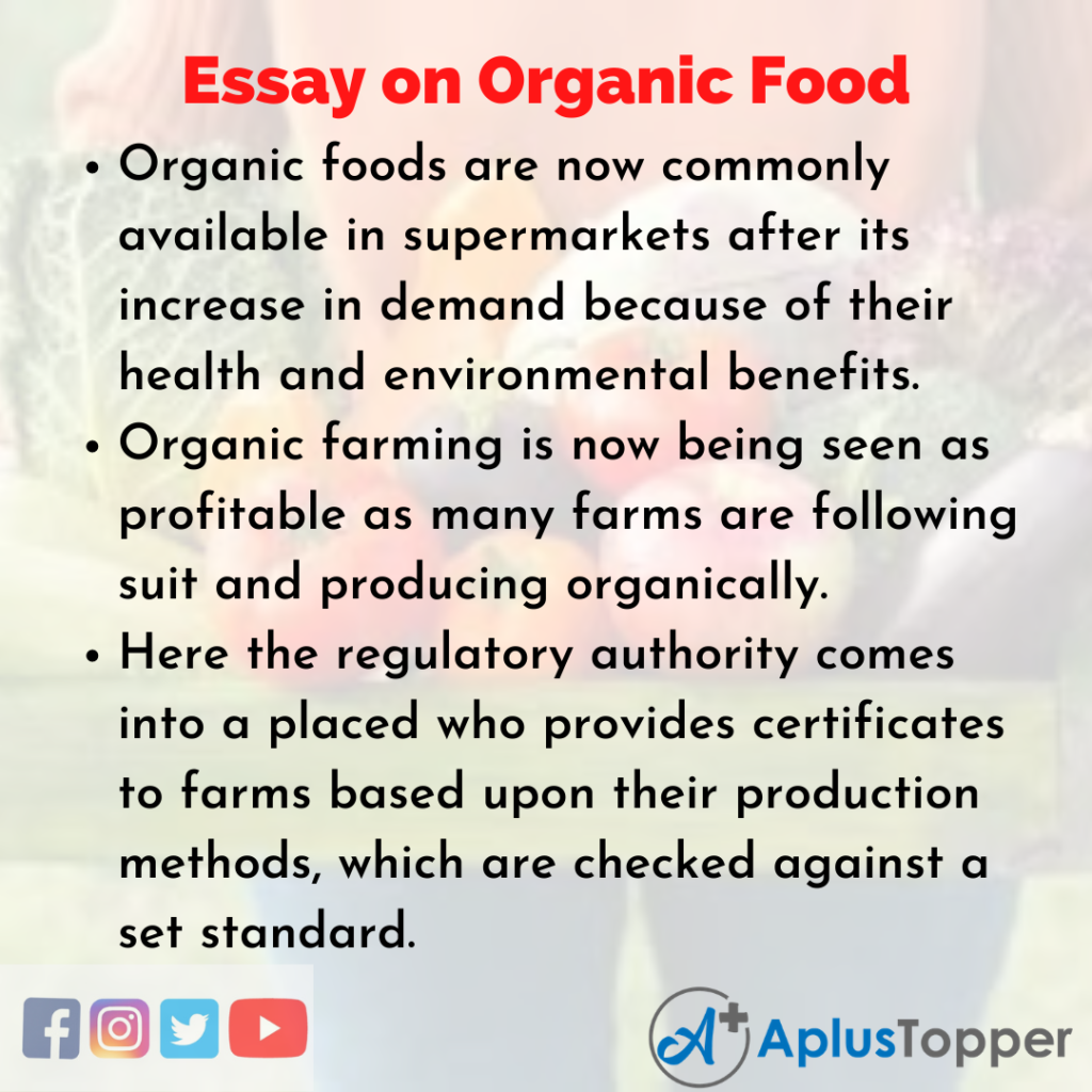 essay topics on organic foods