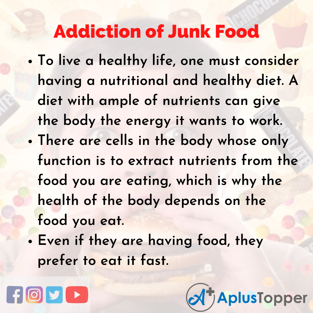 short essay on junk food