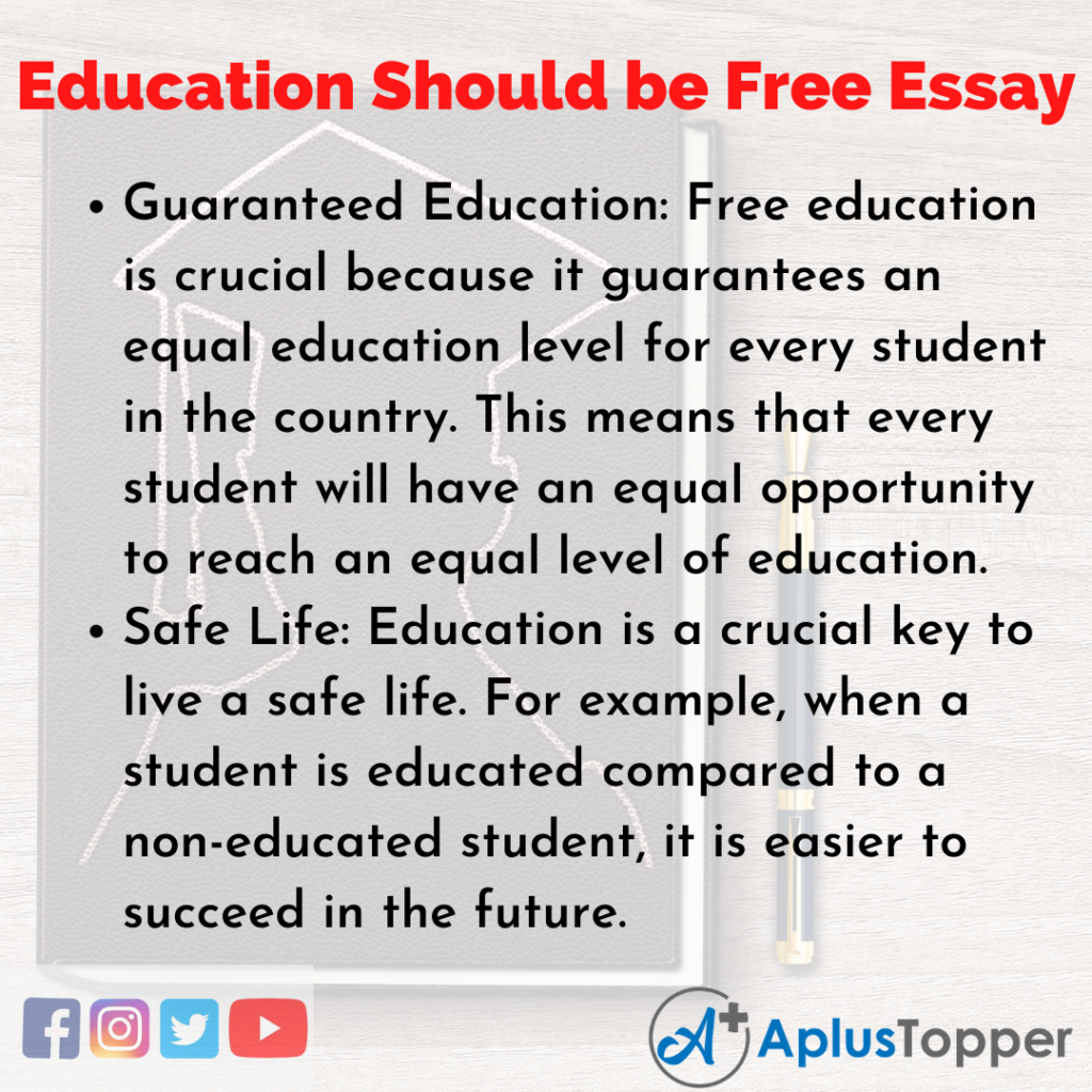 education should be made free for everyone essay