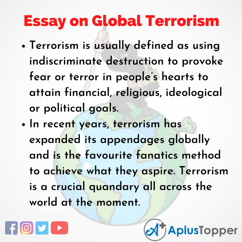 essay on terrorism is disaster