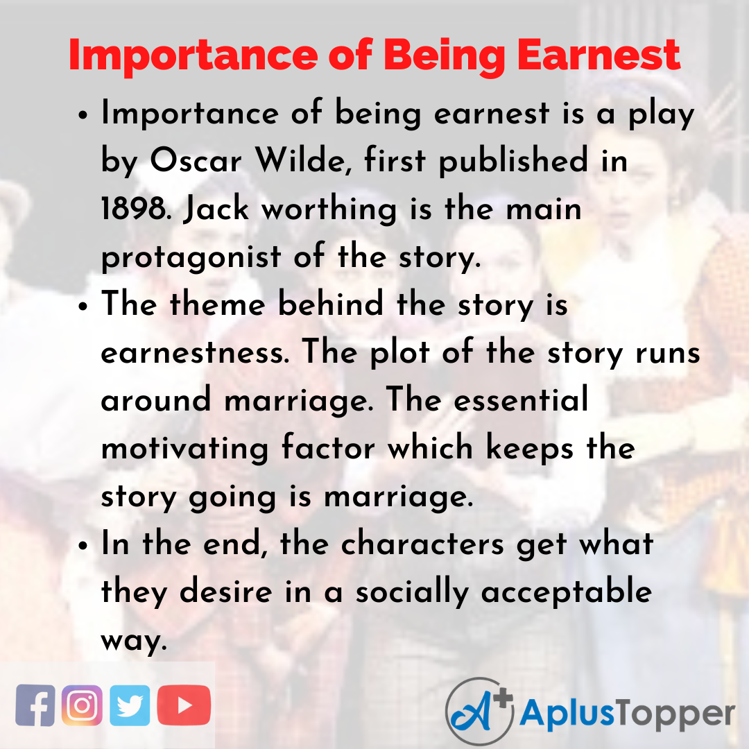 thesis statement of the importance of being earnest