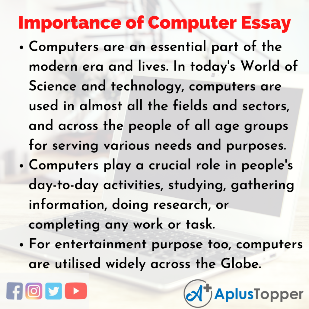write an essay on the role of computer