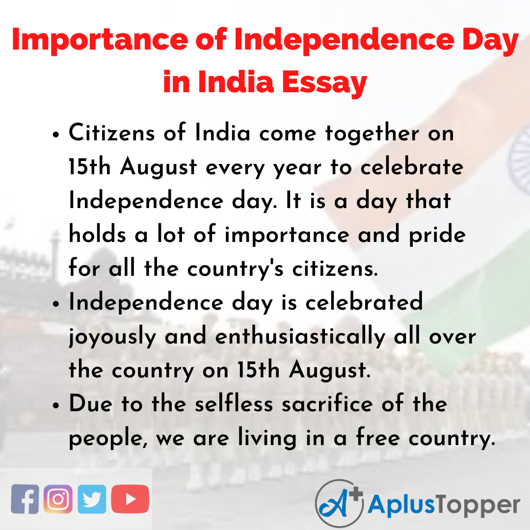 short essay on independence day of india