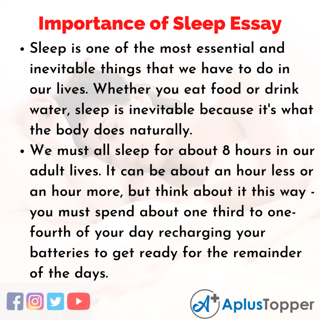 essay about get enough sleep
