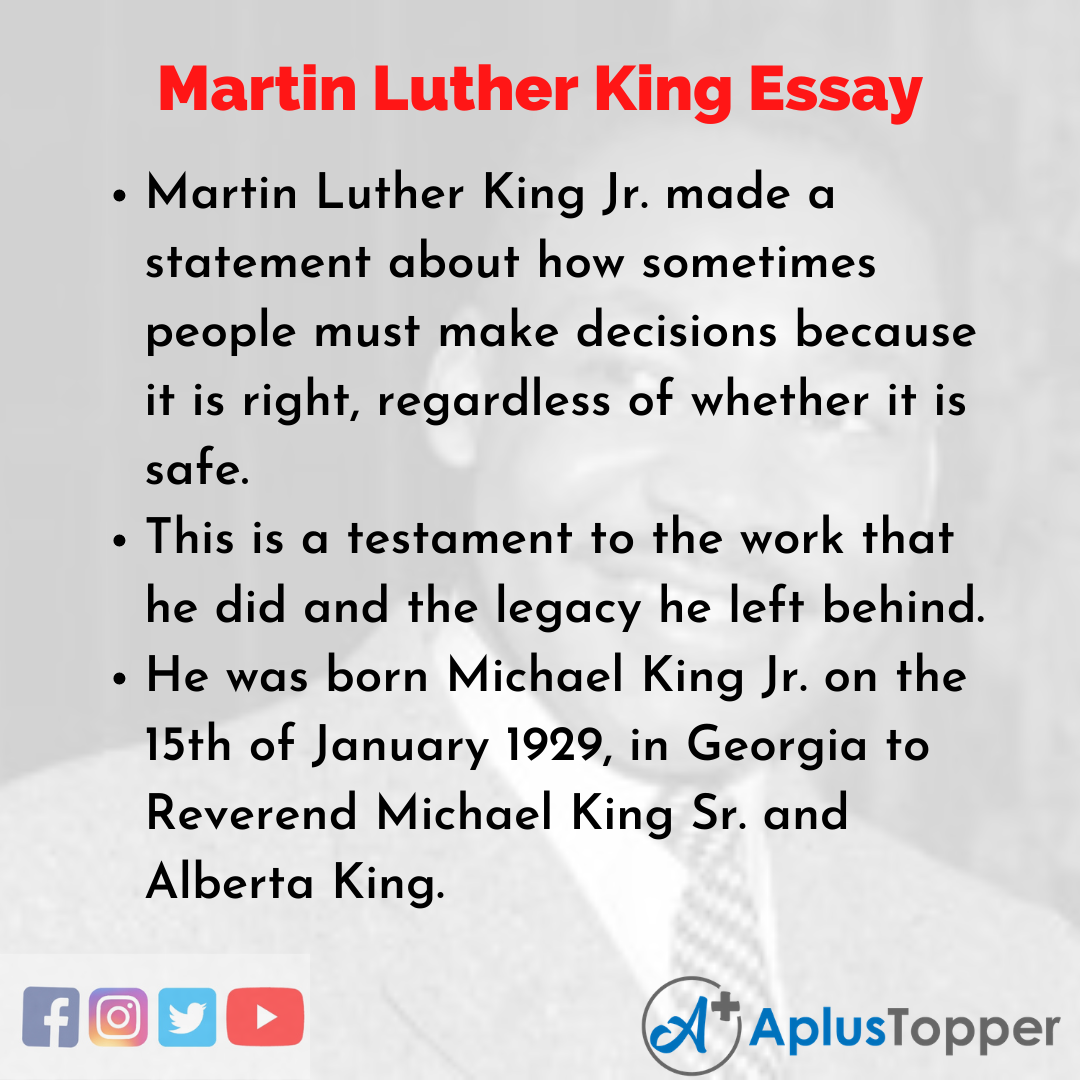 martin luther king jr inspiration essay