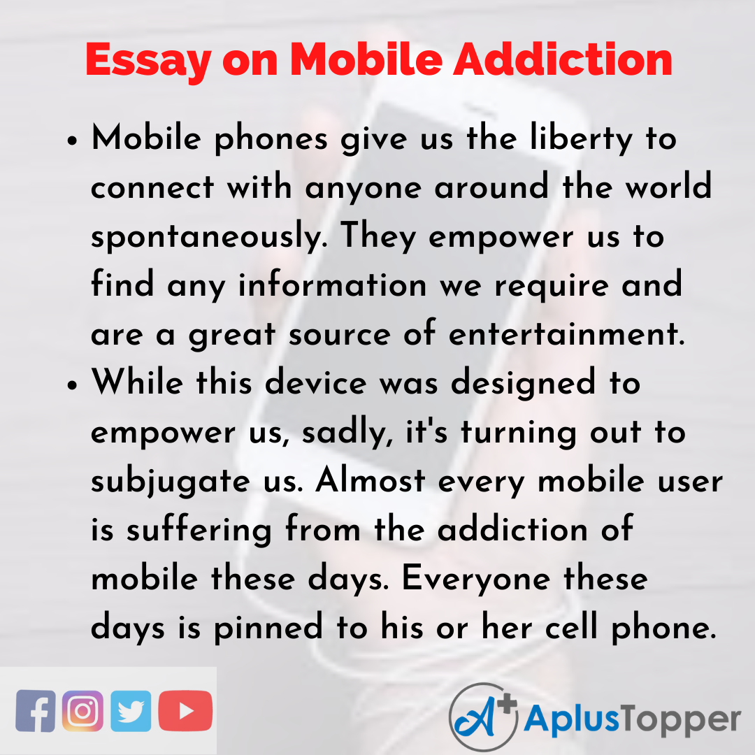 short essay on mobile addiction