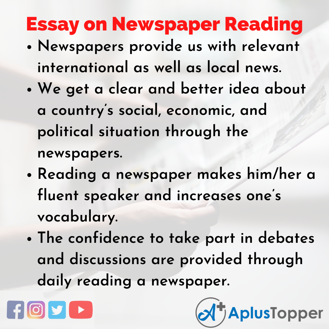 write an essay on importance of reading newspaper