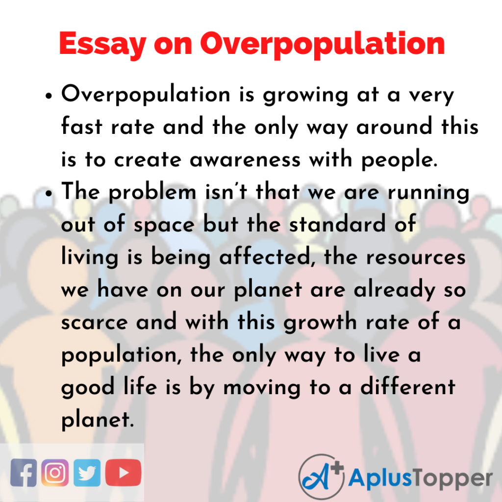 write essay on overpopulation