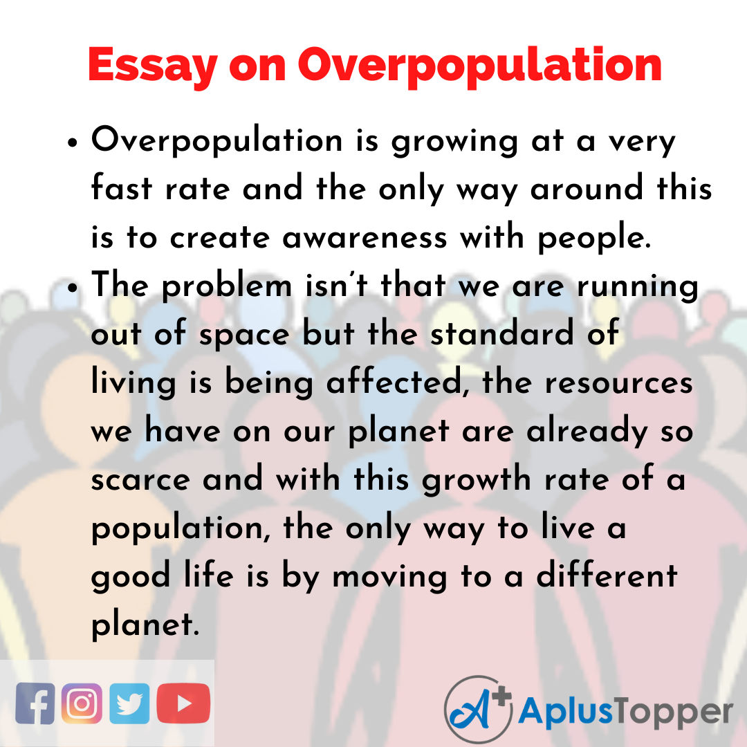 essay about overpopulation 150 words