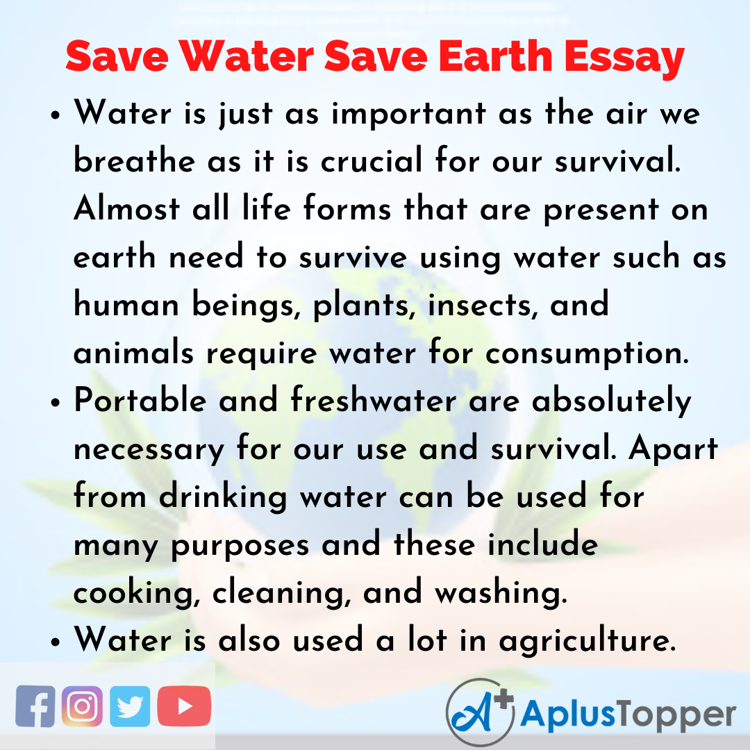 save water save earth essay writing