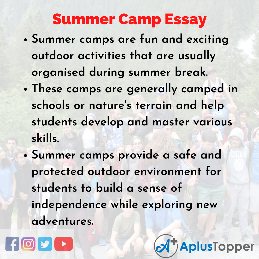 college essay about summer camp