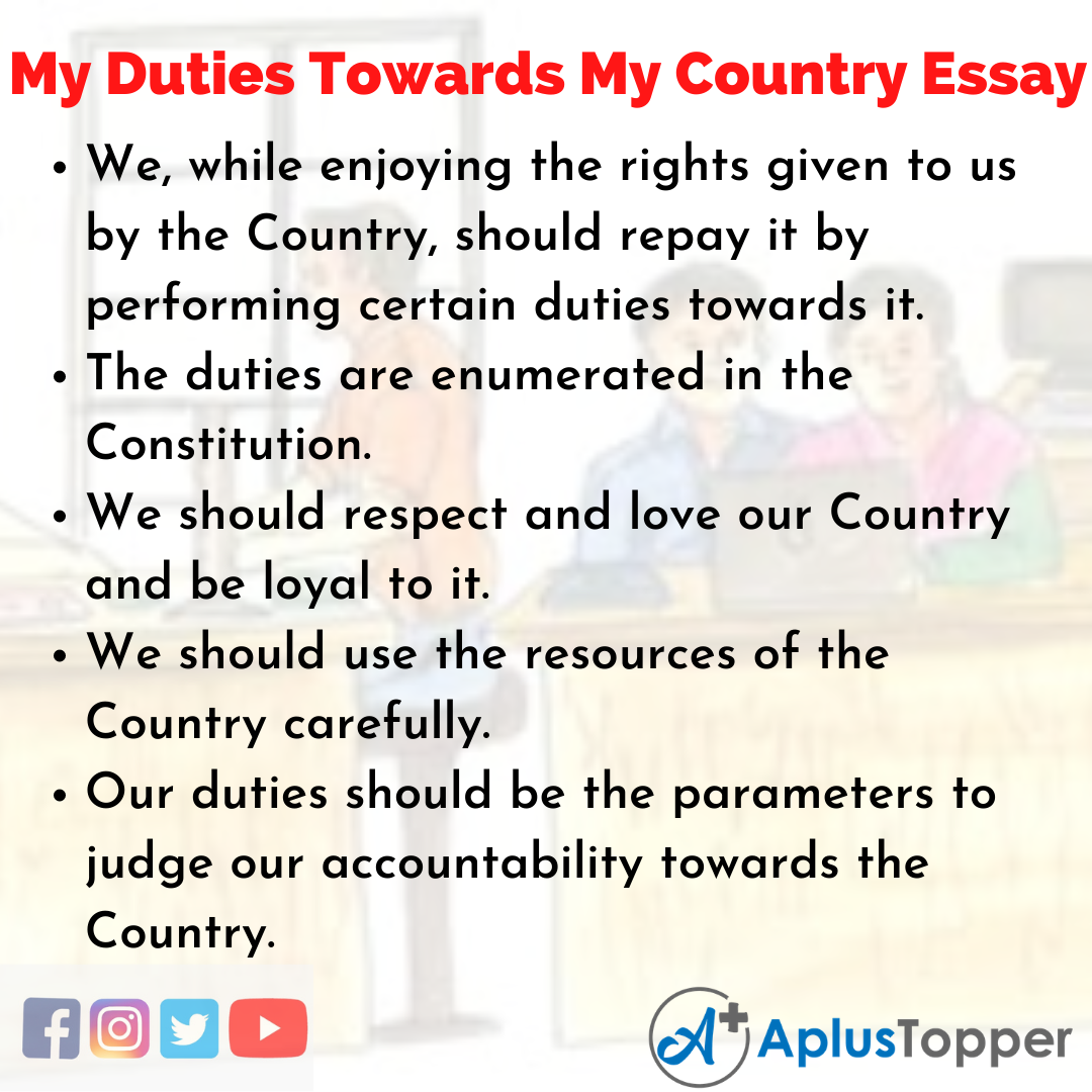 essay on my duty towards my country
