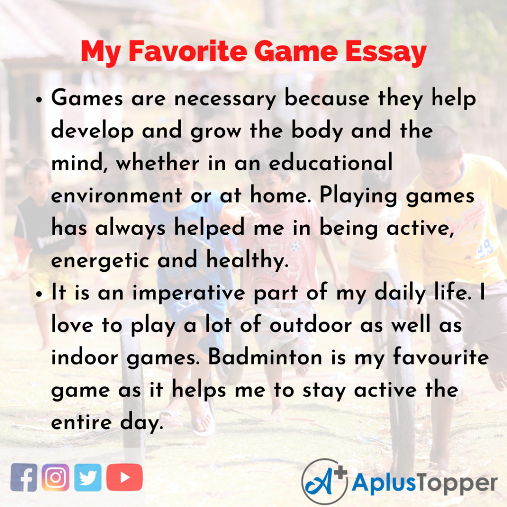 an essay about my favorite game