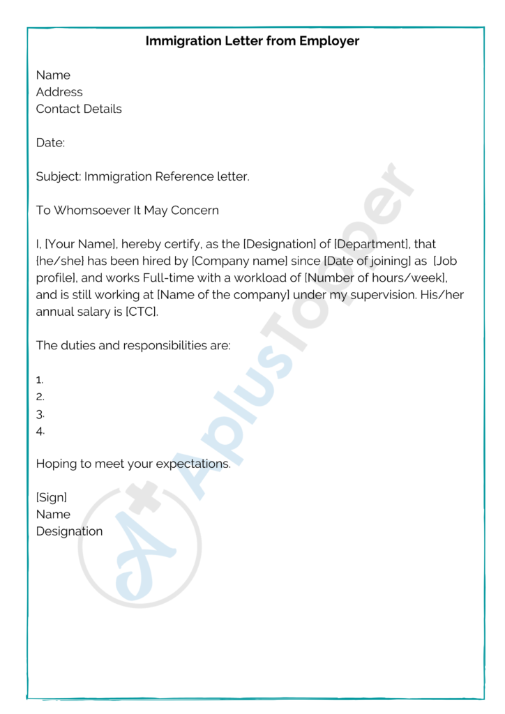 Immigration Letter Format Templates How To Write An Immigration