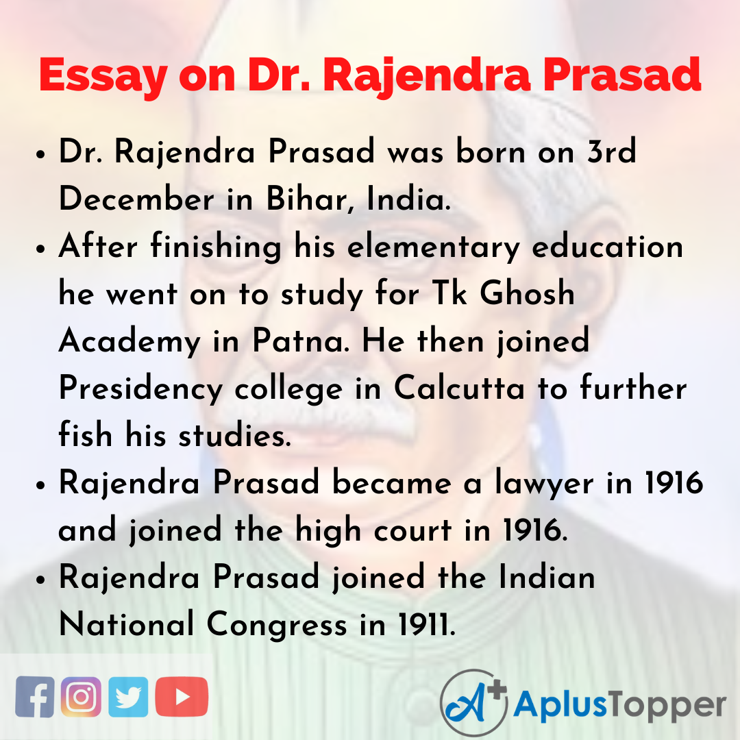 dr rajendra prasad essay in english in 100 words