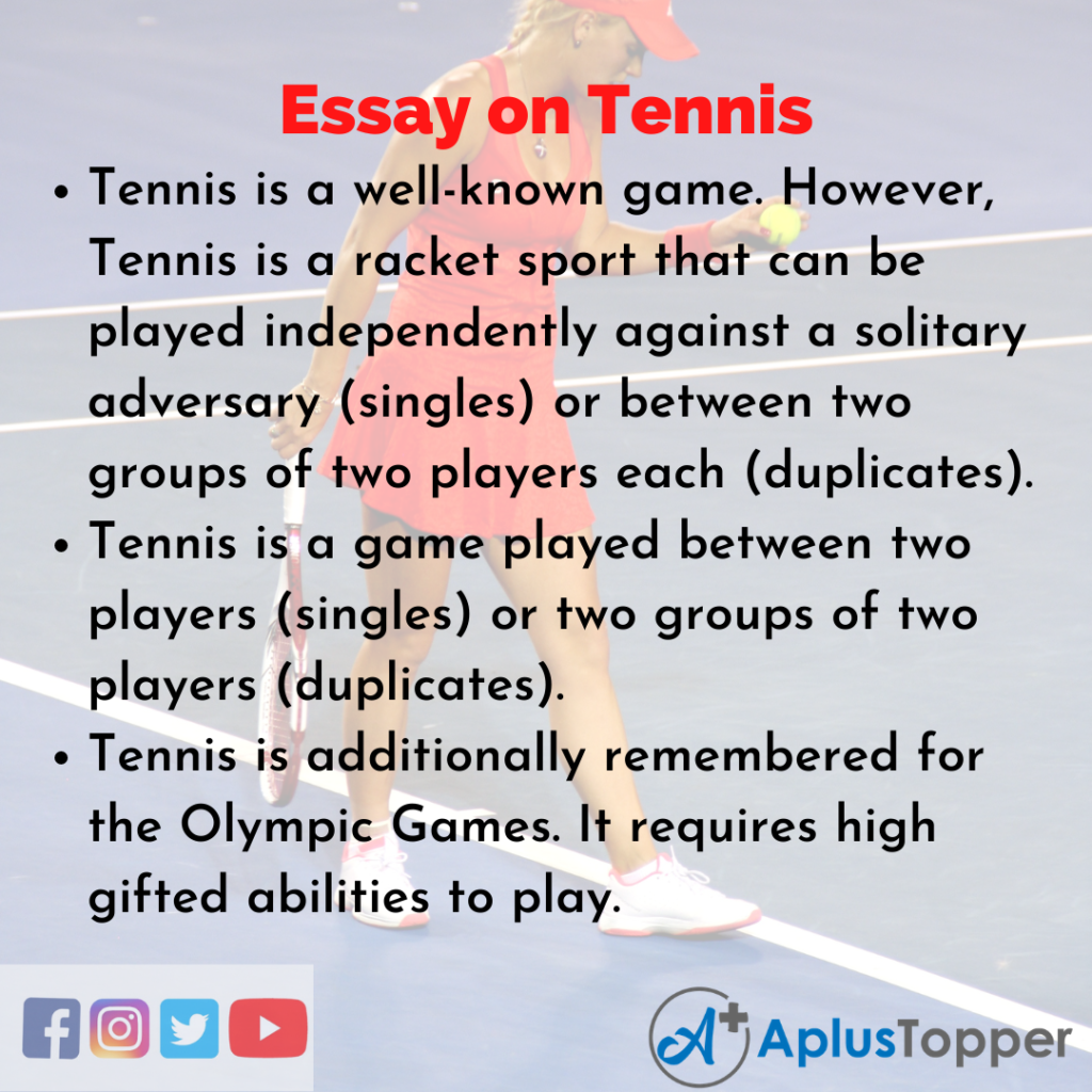 500 word essay on tennis