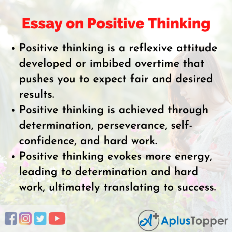 benefits of positive thinking essay