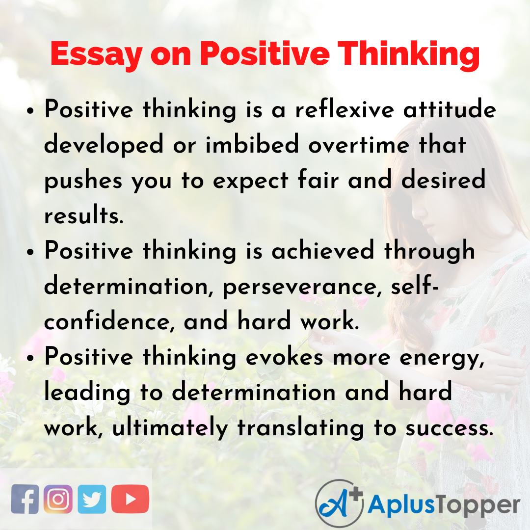 the benefits of positive thinking essay