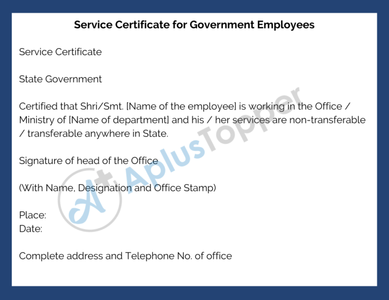 Service Certificate | Service Certificate Format for Employees and ...