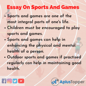 500 words essay on sports and games