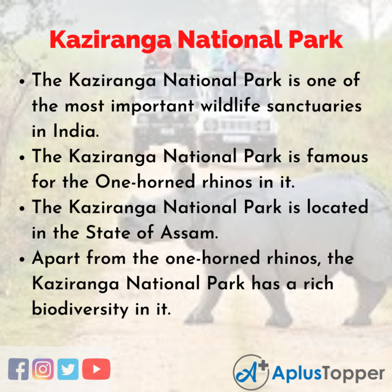 kaziranga national park essay 150 words
