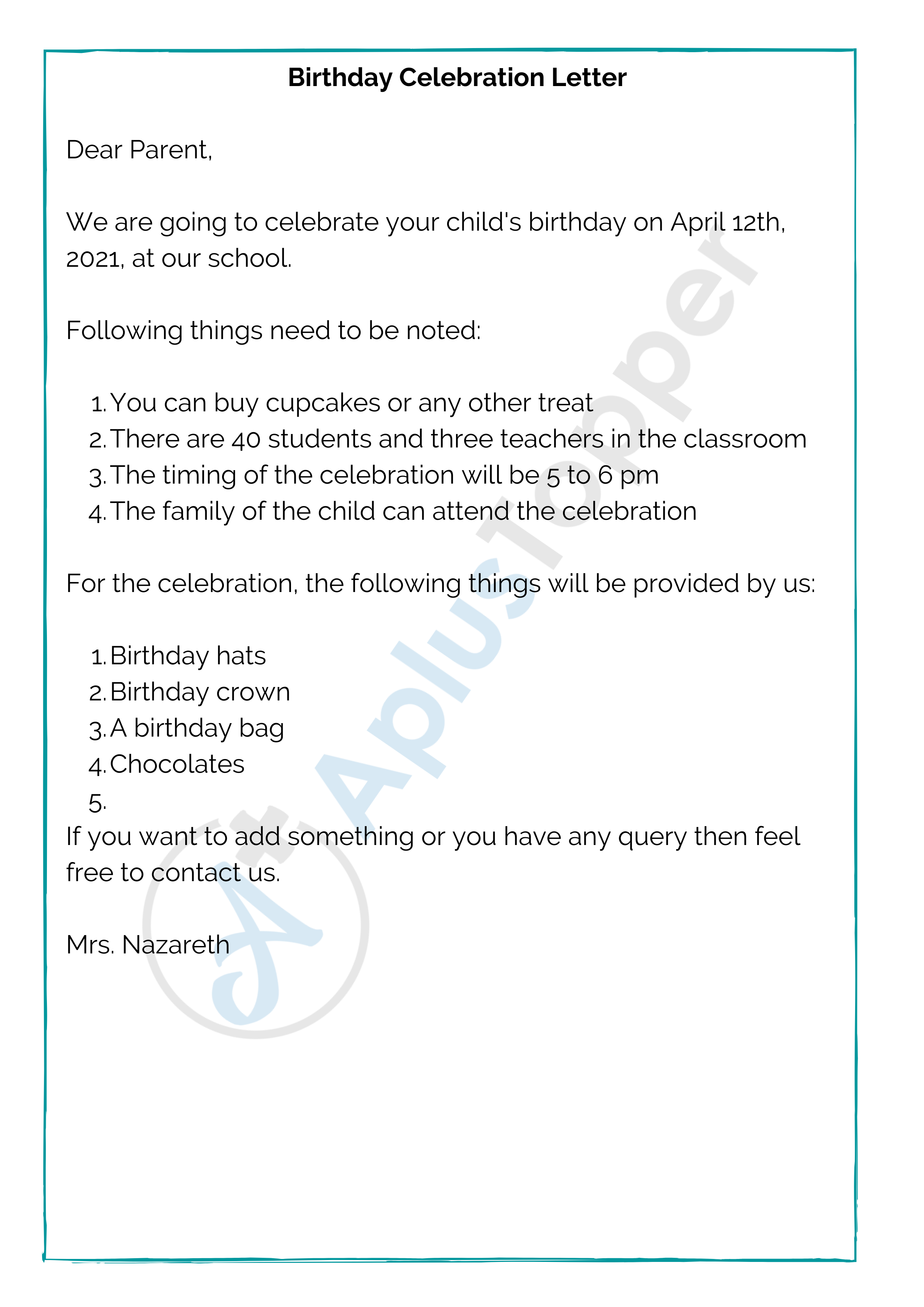 Sample Celebration Letters | Format, Template and How To Write