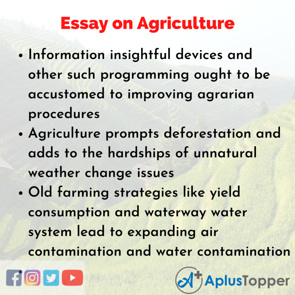 essay on agriculture development