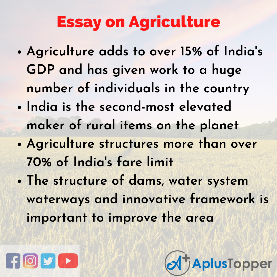 essay on agriculture and our nation