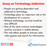 technology addiction essay outline