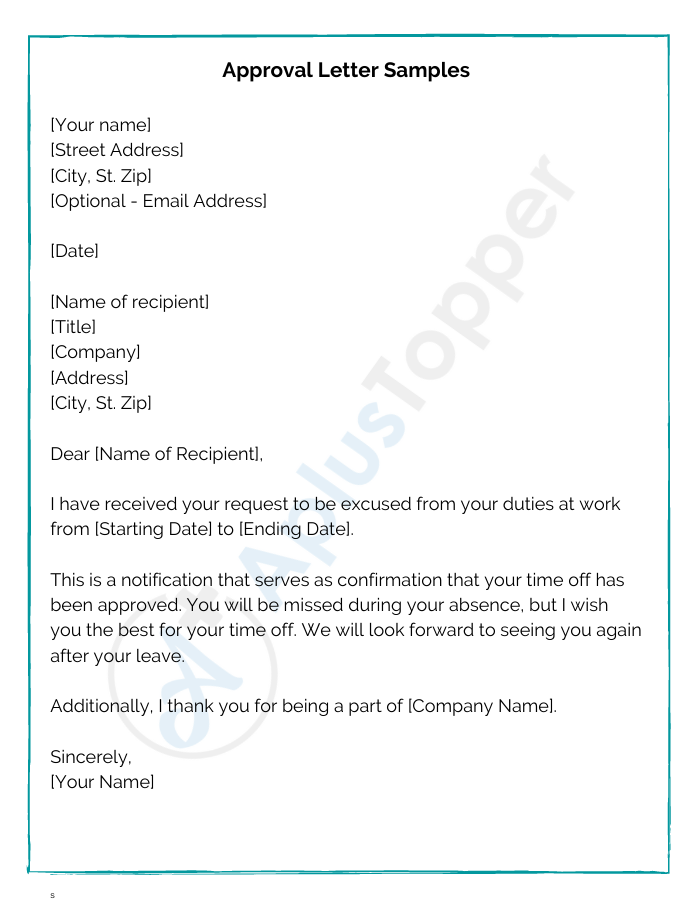 6 Approval Letter Samples Format Sample and How To Write?