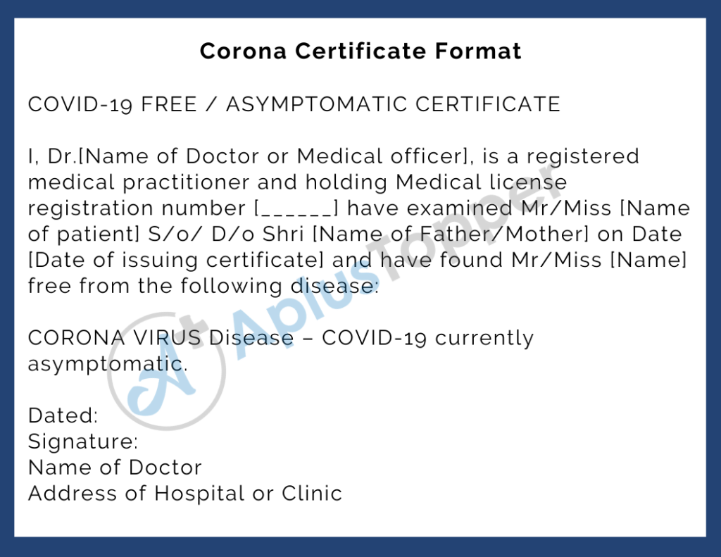 Corona Certificate | Covid-19 Certificate, Corona Vaccine Certificate