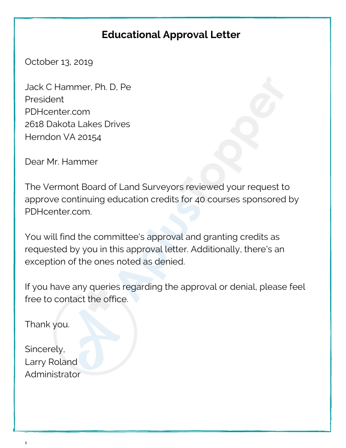 Letter Of Approval Hoa Certify Letter Gambaran