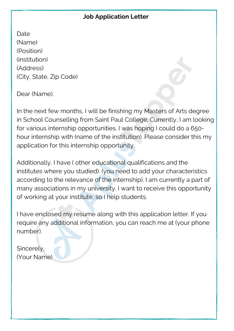 application letter first paragraph sample