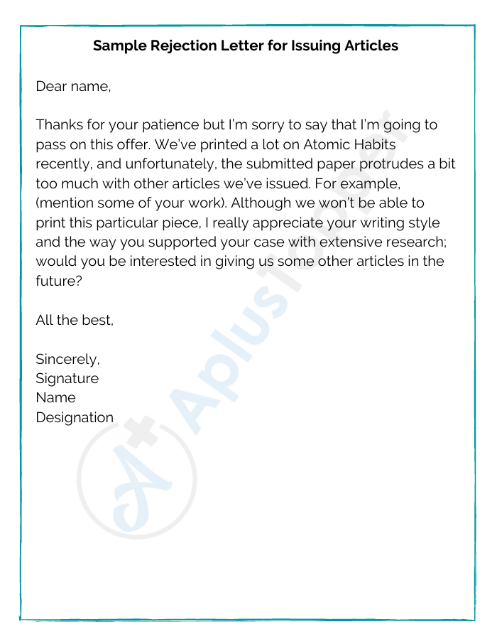 9 Rejection Letter Samples Format Examples And How To Write
