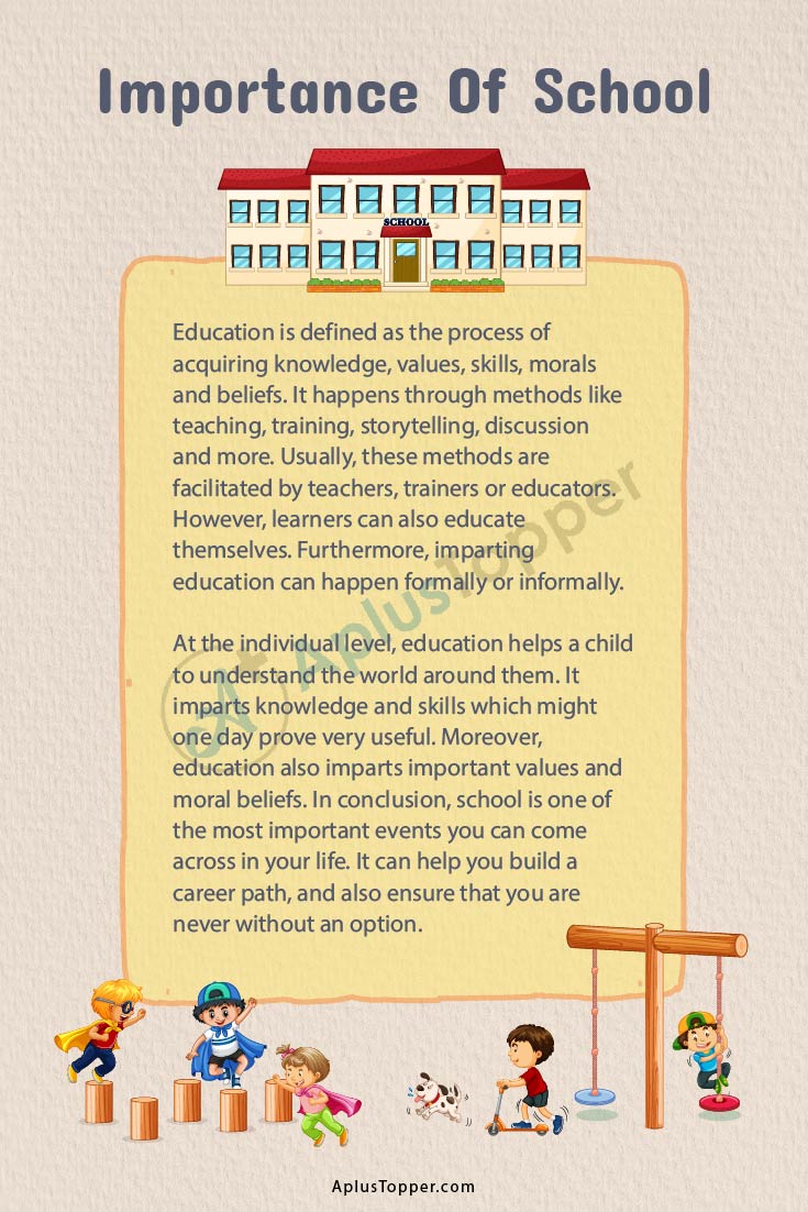 essay on importance of school for class 6