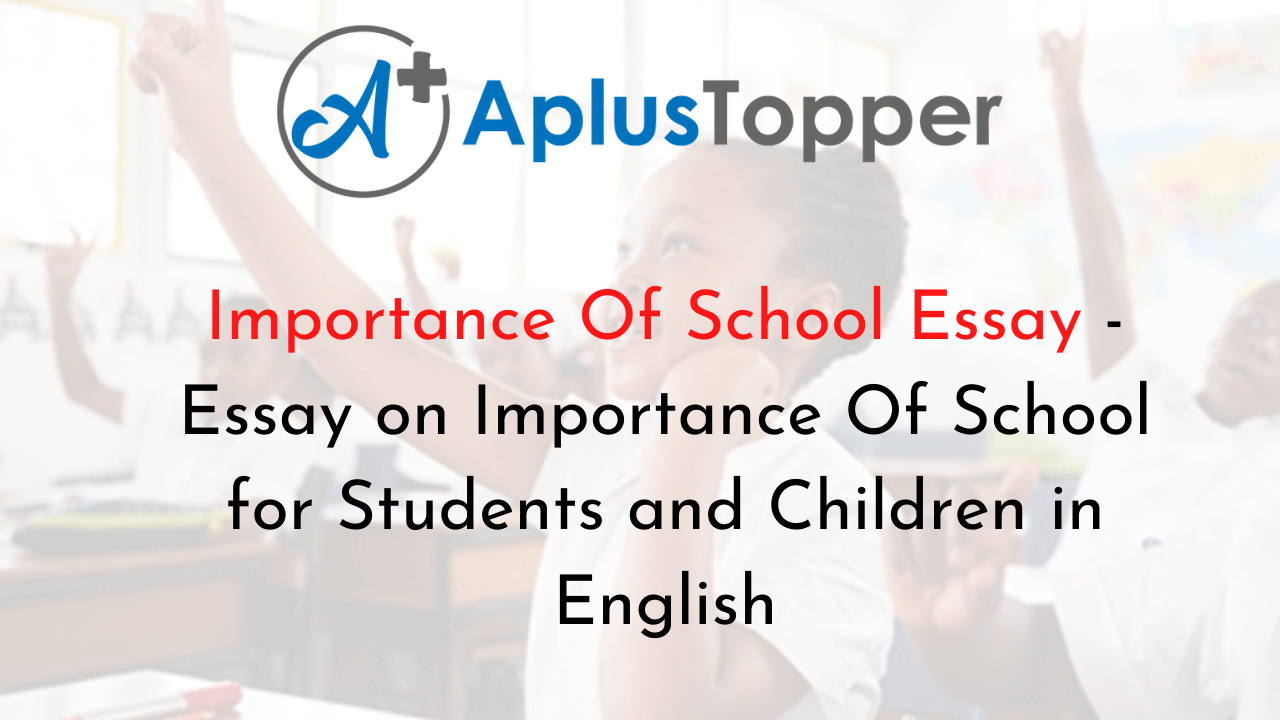 importance of school in our life essay