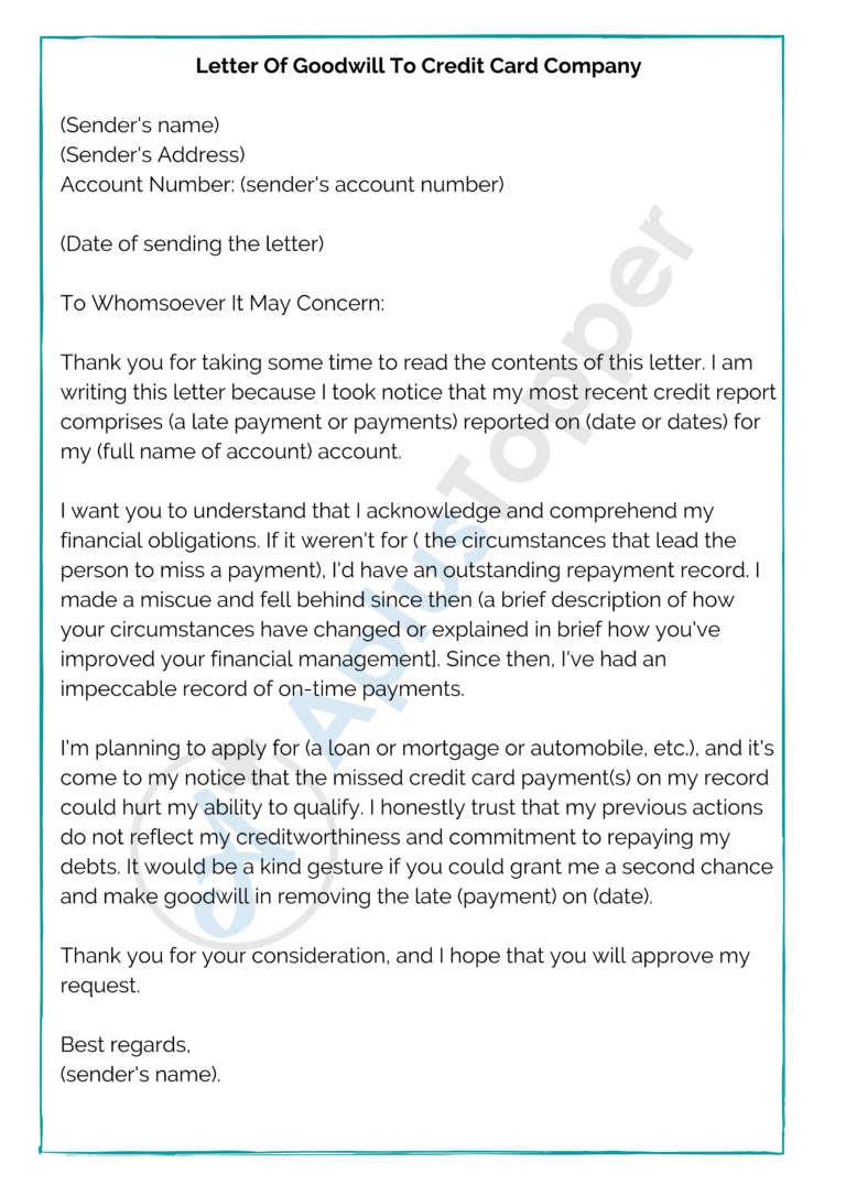 Sample Goodwill Letters Format Examples and How To Write?