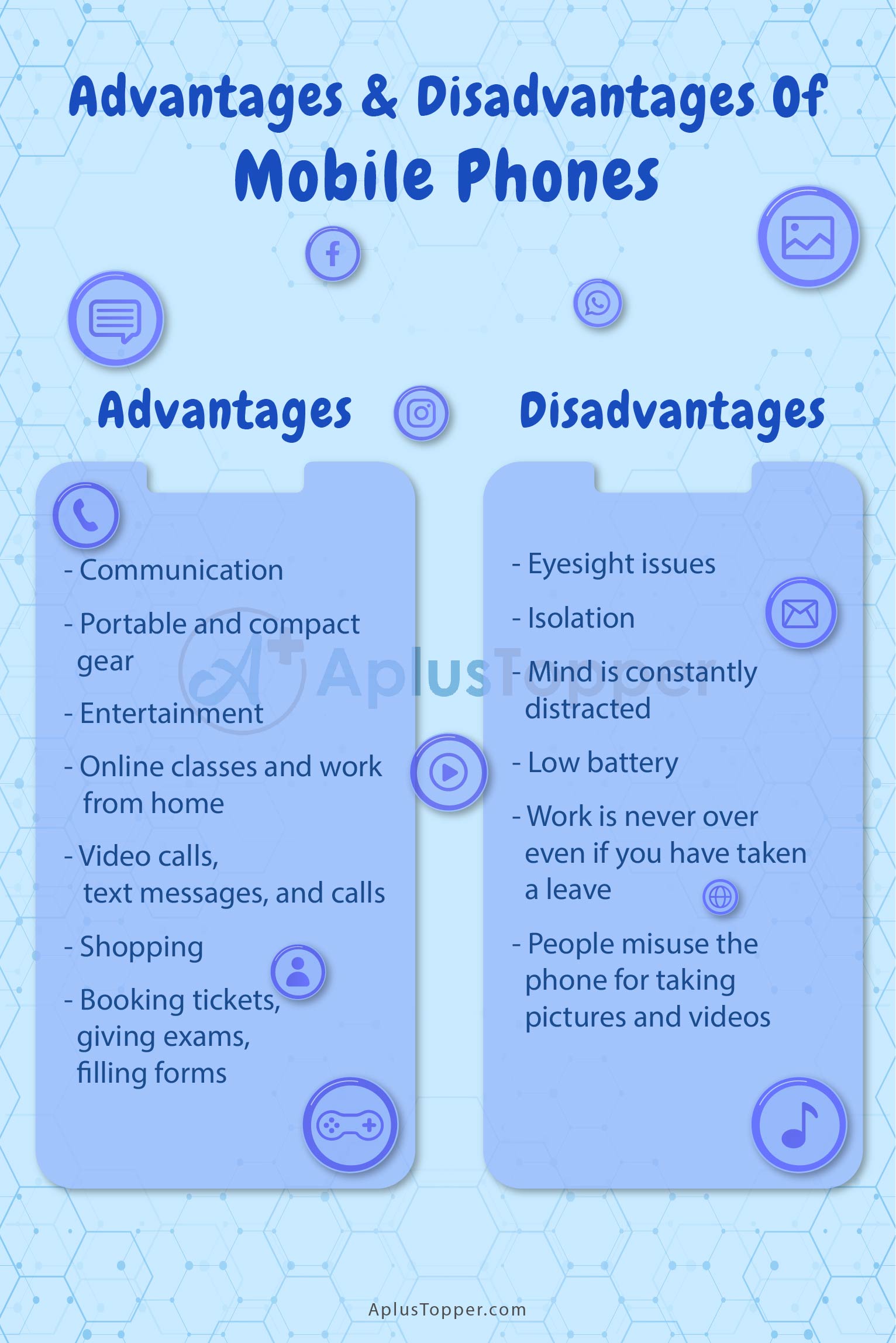 Advantages and disadvantages of mobile phone موبائل فون کے فائدے