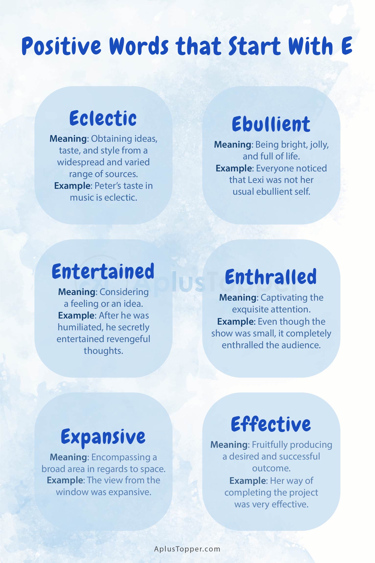 essay words that start with e