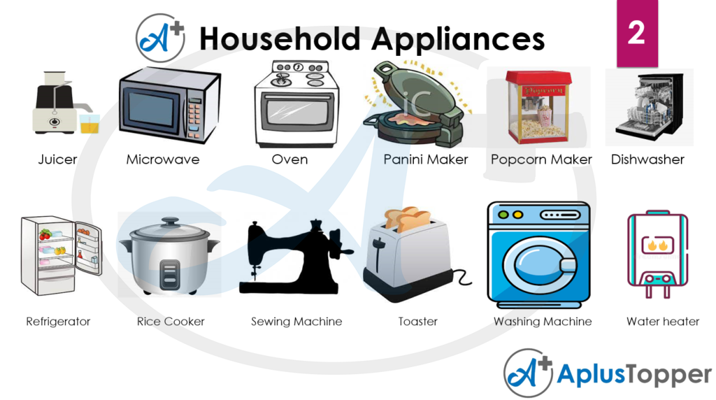 Home Appliances List - Learn with Examples for Kids