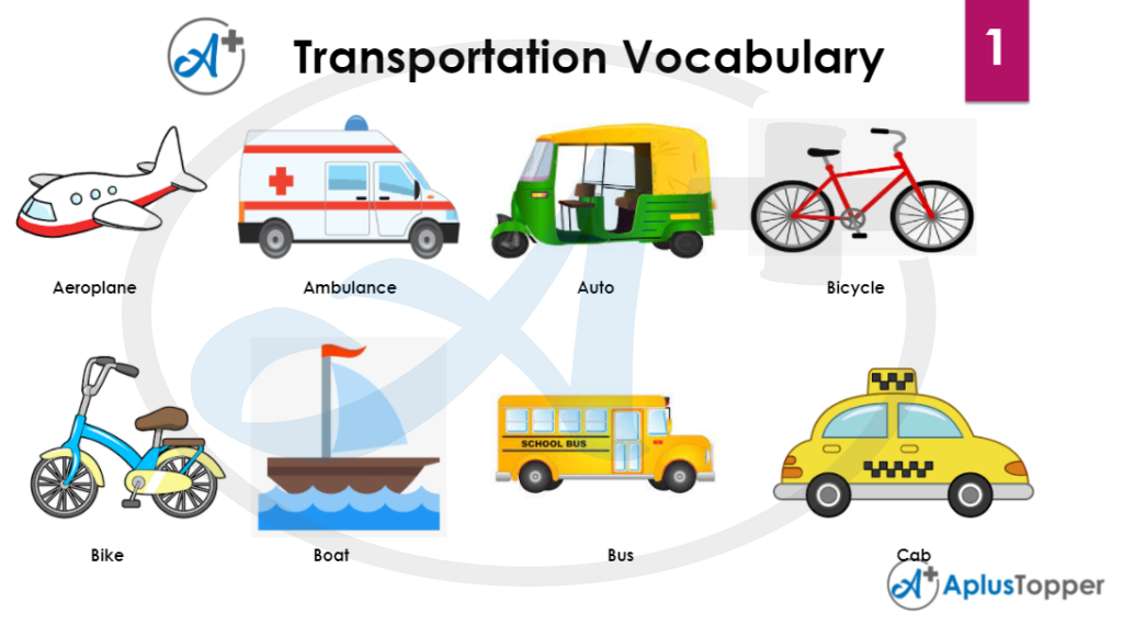 Transportation Vocabulary Types of Transport Vehicles with Pictures