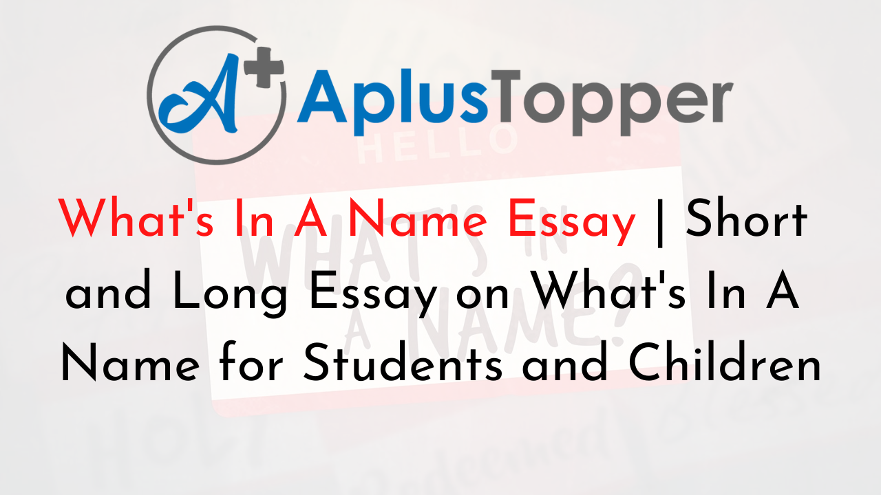 essay about your name example