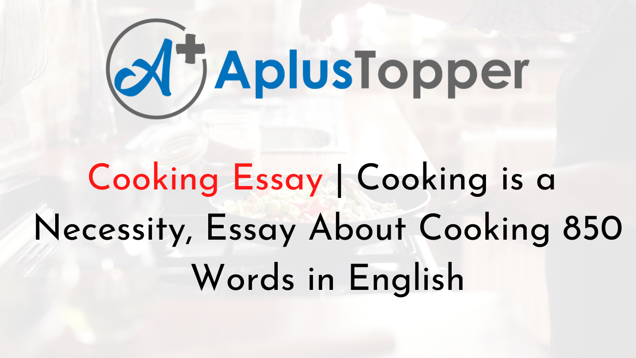 importance of cooking essay
