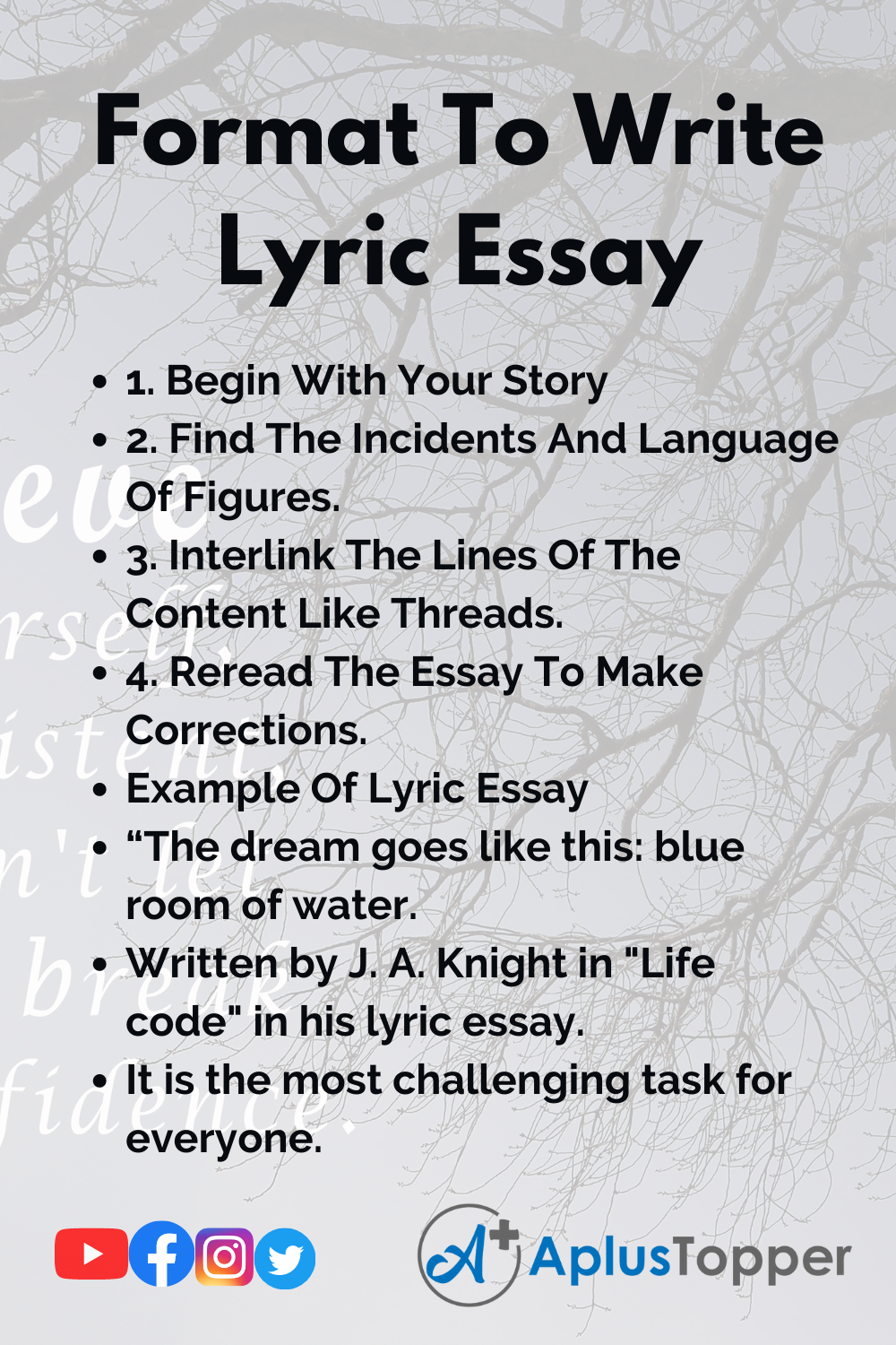 how to write a song lyrics in an essay