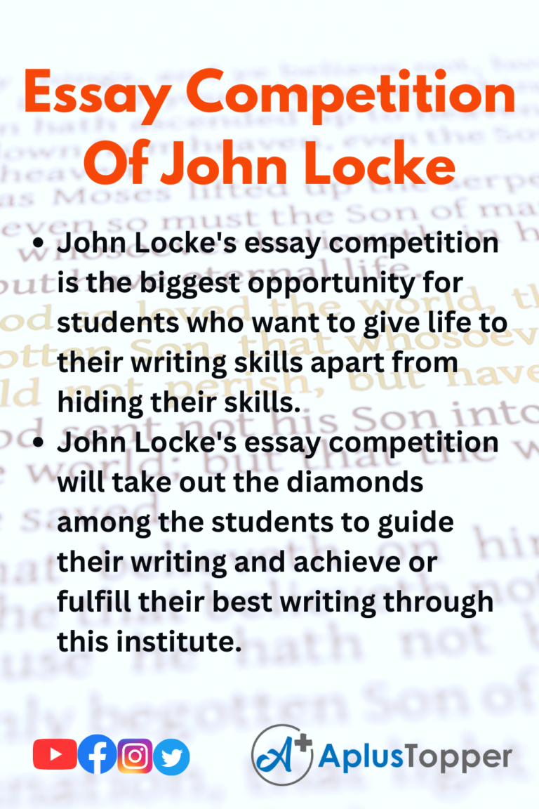 John Locke Essay Competition Essay Competition Of John Locke For