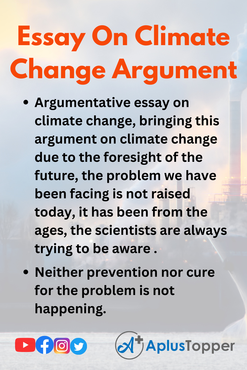 argumentative essay topics about change