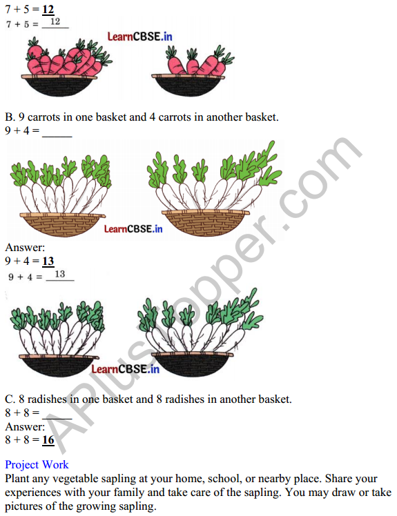 Joyful Mathematics Class 1 Solutions Chapter 6 Vegetable Farm (Addition and Subtraction up to 20) 2