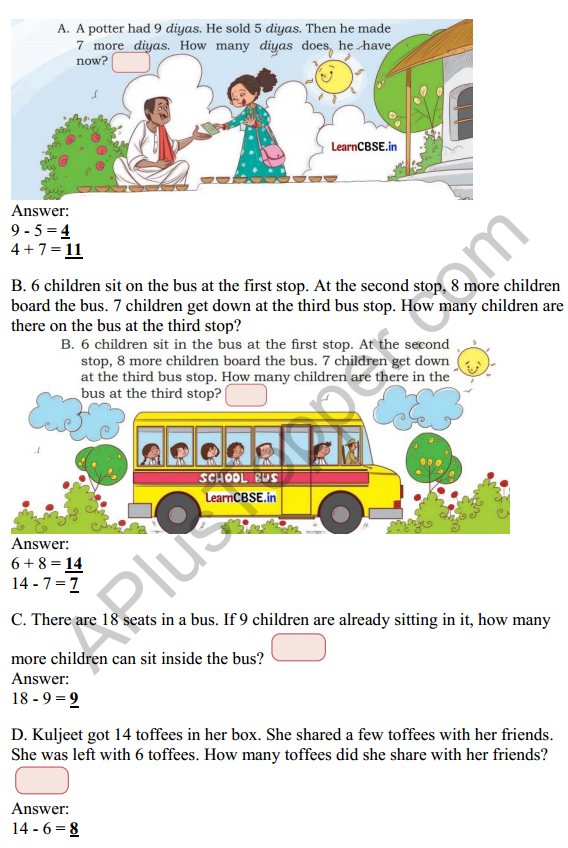 Joyful Mathematics Class 1 Solutions Chapter 6 Vegetable Farm (Addition and Subtraction up to 20) 8